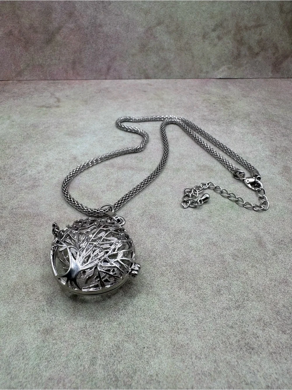 Silver Tree of Life Locket Necklace - Women Jewelry - Picture 13 of 13